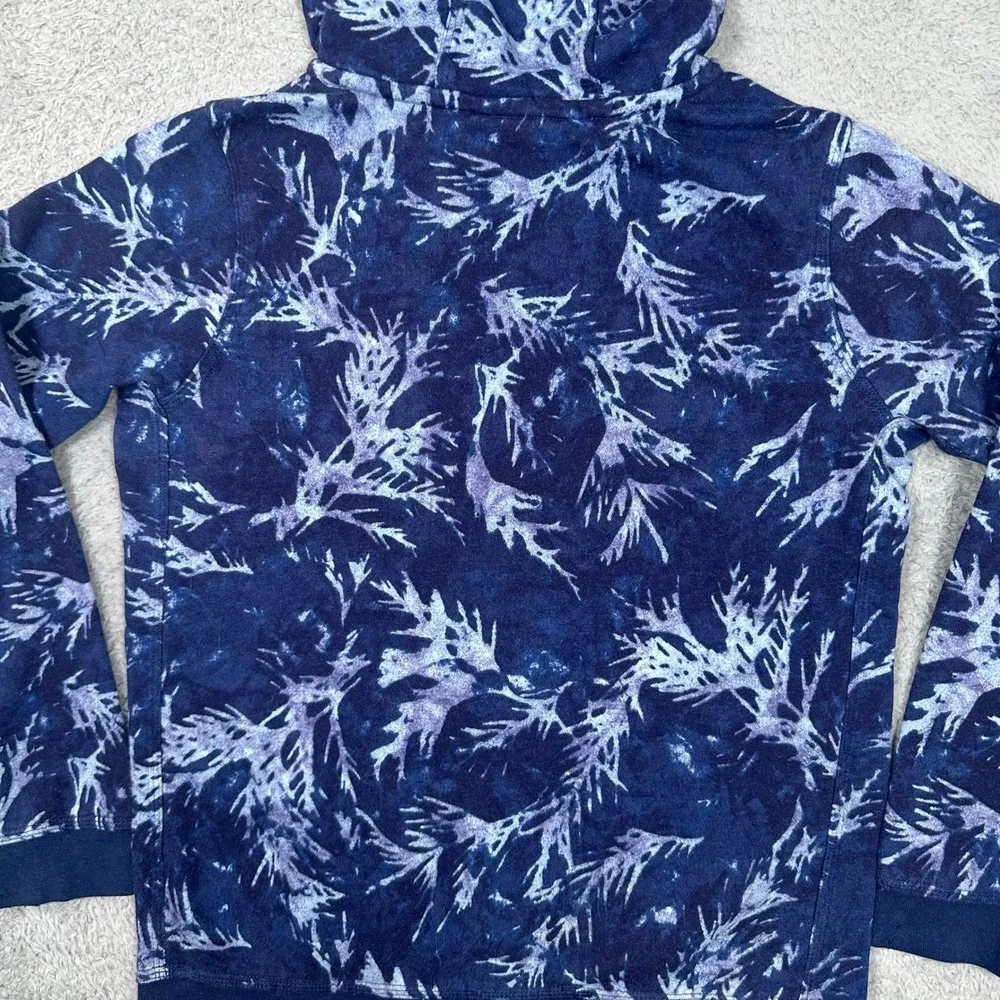 Nike Youth XL Navy Blue Graphic Print Pullover Hoodie Yellow Logo French‎ Terry